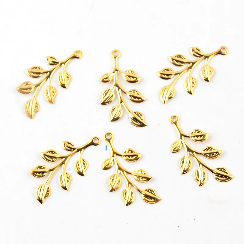 40Pcs Leaves Filigree Wraps Connectors Charm Pendant Metal Crafts Connector for Jewelry Making DIY Accessories