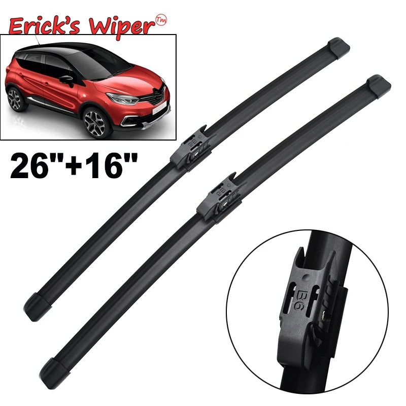 Erick's Wiper LHD Front Wiper Blades For Renault Captur Kaptur 2016 - 2019 Windshield Windscreen Window Car Rain Brushes 26