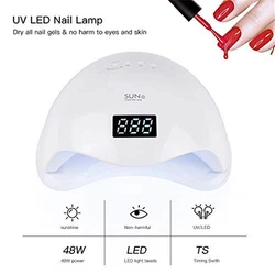 Uv/led 48 W LED UV Gel de uñas lámpara de curado rápida lámpara de luz polaco secadora de arte máquina con 30 s/60 s temporizador pantalla LCD sun5 lampara led manicura