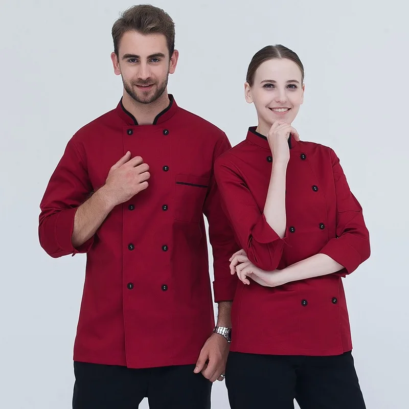 Erwachsene Hotel Chef Uniform Uniform Lange-ärmel Herrenmode Chef Jacke Erwachsene Western Restaurant Küche Jacke Mitarbeiter B-6483