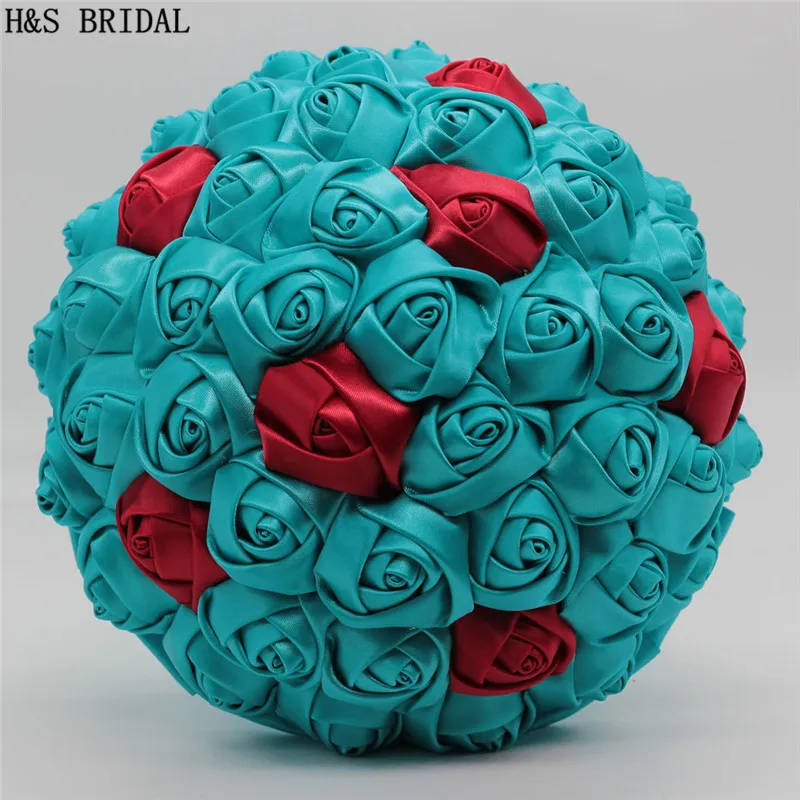 H&S BRIDAL Mixed colors Wedding Flowers Bridal Bouquets Artificial Wedding Bouquets Rose buque de noiva 2020