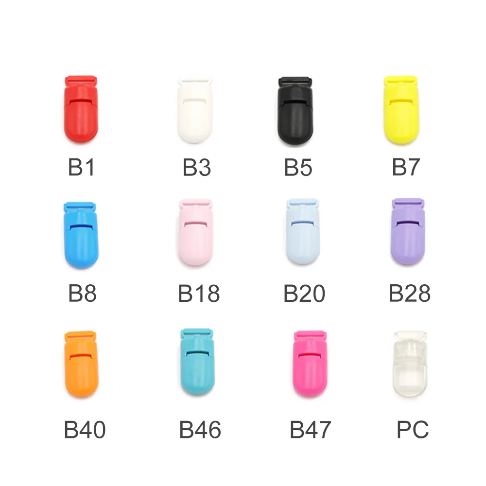 TYRY.HU 100Pc Baby Pacifier Clip Solid Plastic Pacifier Clip Soother Holder Infant Pacifier Nipples Holder Multi Color Clamp Toy