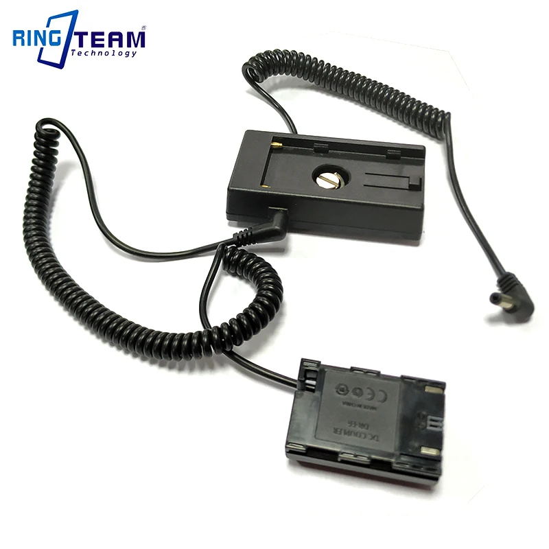 7.2V /12V NPF Battery Plate with Coiled DC Cable + DRE6 for Canon EOS 5D2 5D3 5D4 6D 6D2 7D 7D2 70D 80D 60D 60Da Cameras F970