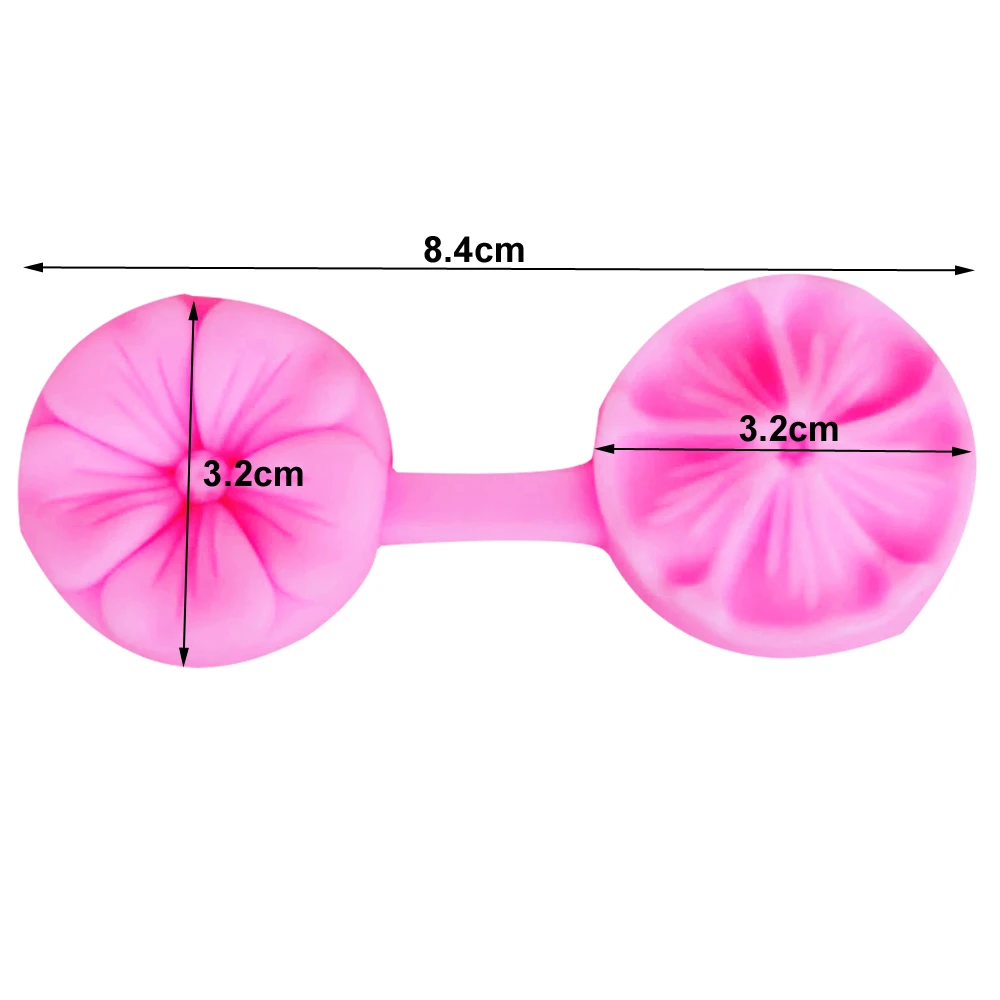 M107 Cherry Petal Flower Veiner &Cutter Flower Silicone Mold Gumpaste Sugarcraft Fondant Mould Cake Decorating Tools