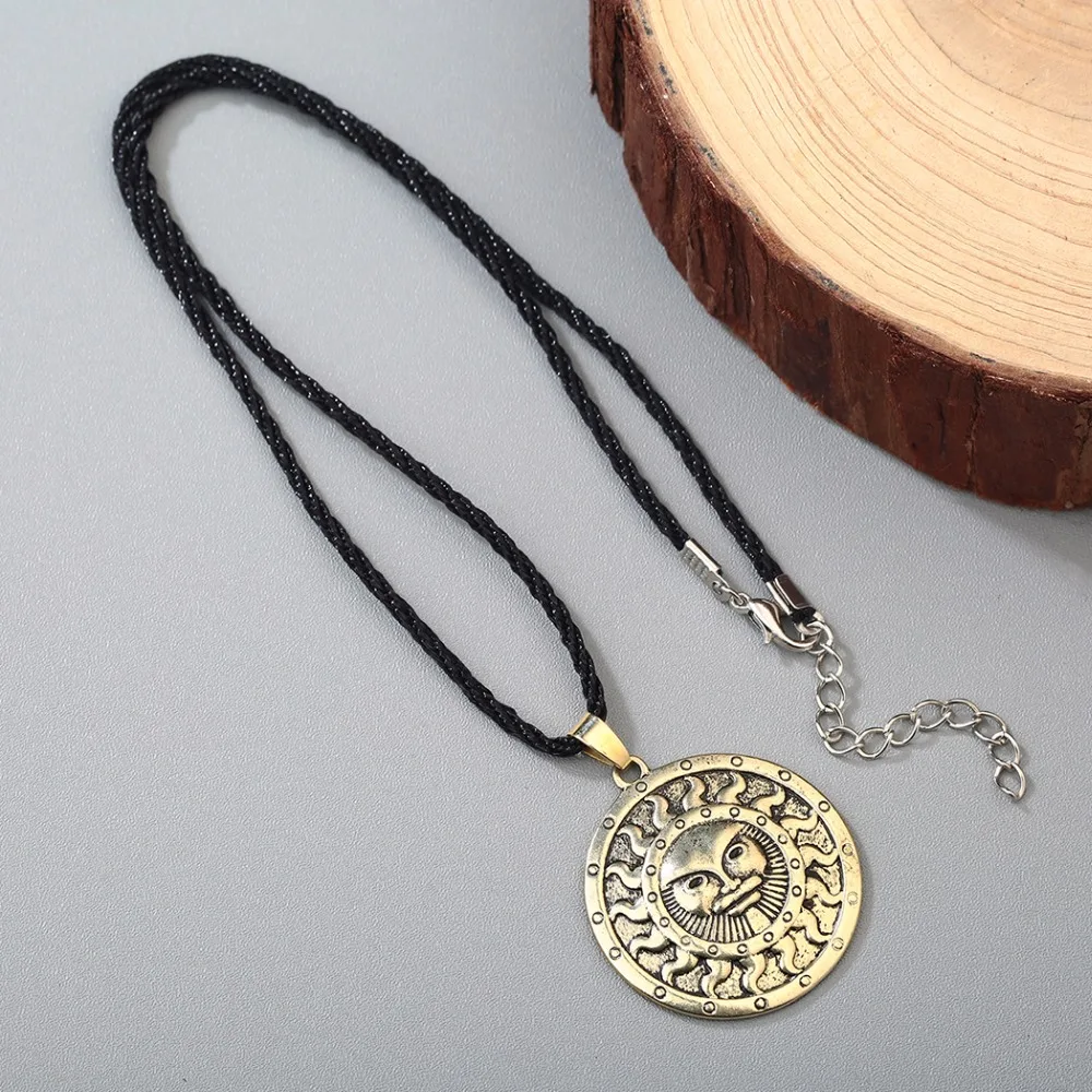 Cxwind Retro Slavic Amulet Pendant Sun Talisman Necklace for Men Women Necklaces Pendants Symbol of the God Yarila Pagan Jewelry