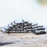 2pc Gray Stone Step Path Stair Miniature Fairy Garden Home Houses Decoration Mini Craft Micro Landscaping Decor DIY Accessories