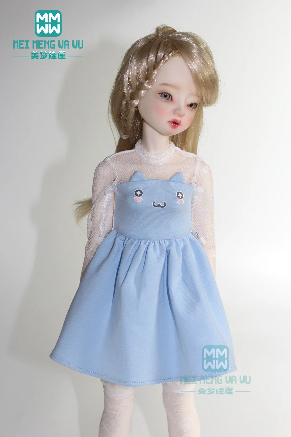 Clothes for doll fit 43cm 1/4 BJD accessories fashion cat ear dress pink, black, blue