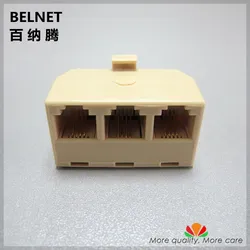 RJ11 phone Splitter one into three outputs 4 through head telephone adapter Horns a telephone line into three lines connector