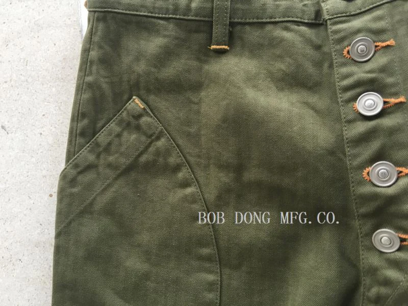 Bob Dong OG-107 HBT Pants Selvage Vintage N-1D Pocket Casual Trouser For Men