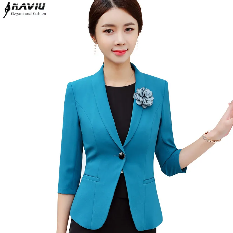 Abrigo Mujer New Fashion Women Formal Blazer OL Slim Half Sleeve Jacket Business Office Ladies Jaqueta Feminina