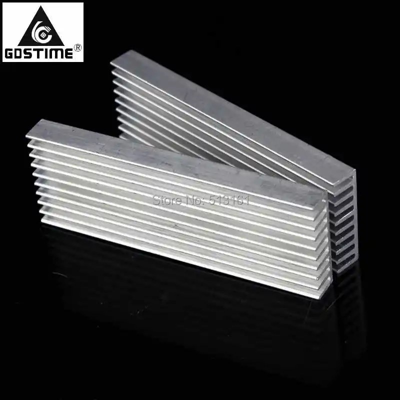 2PCS Gdstime 100x35x10mm Radiator Heatsink Aluminum Sink Cooling Cooler Fit Transistor IC Module