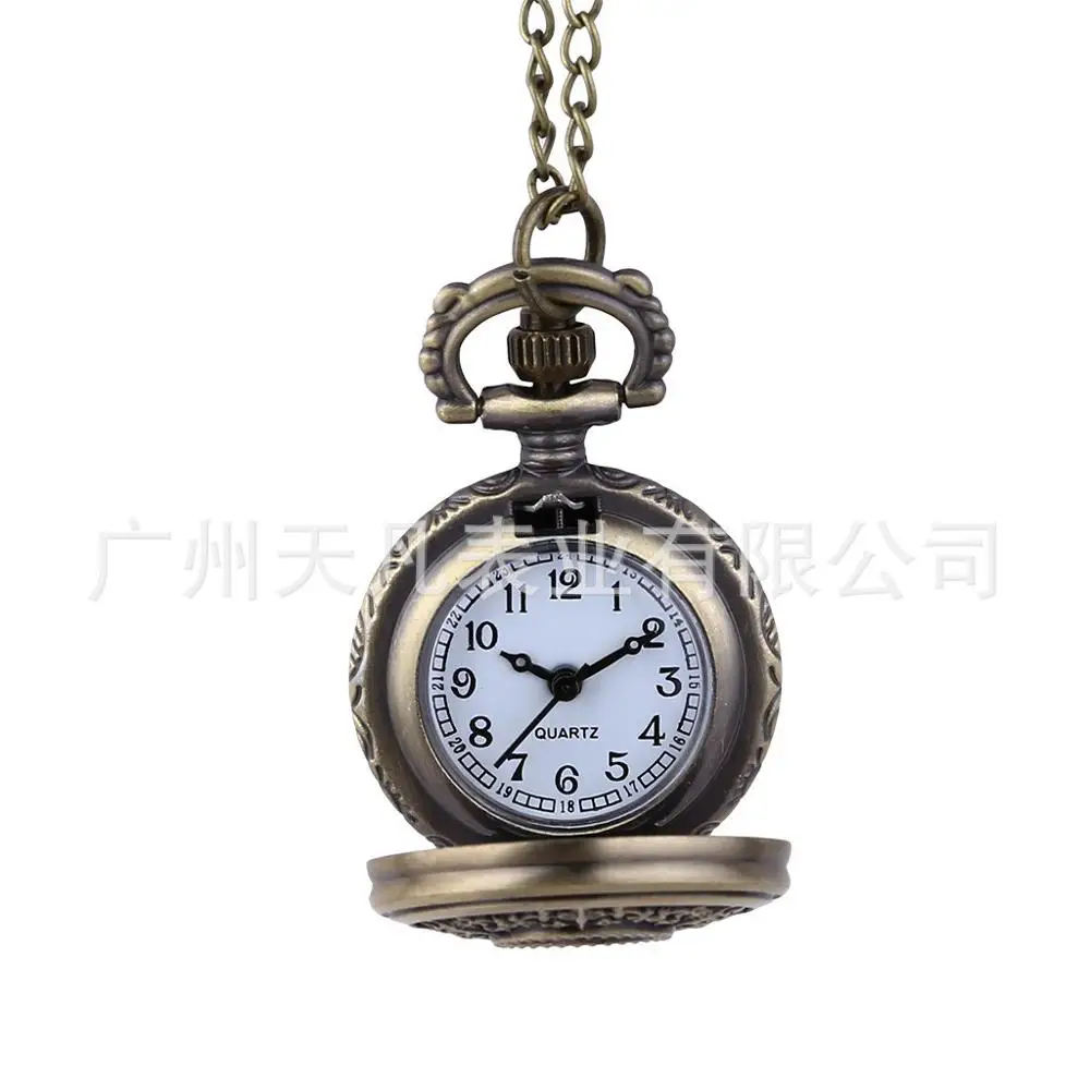 Sell vintage classic small quartz design broken flower watch pocket watch with necklace