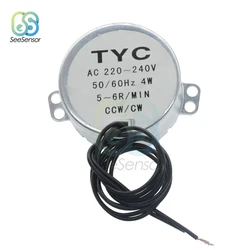 AC 220V 240V AC 12V 50/60Hz Synchronous Motor 5-6RPM Robust Torque 4W CCW/CW TYC-50