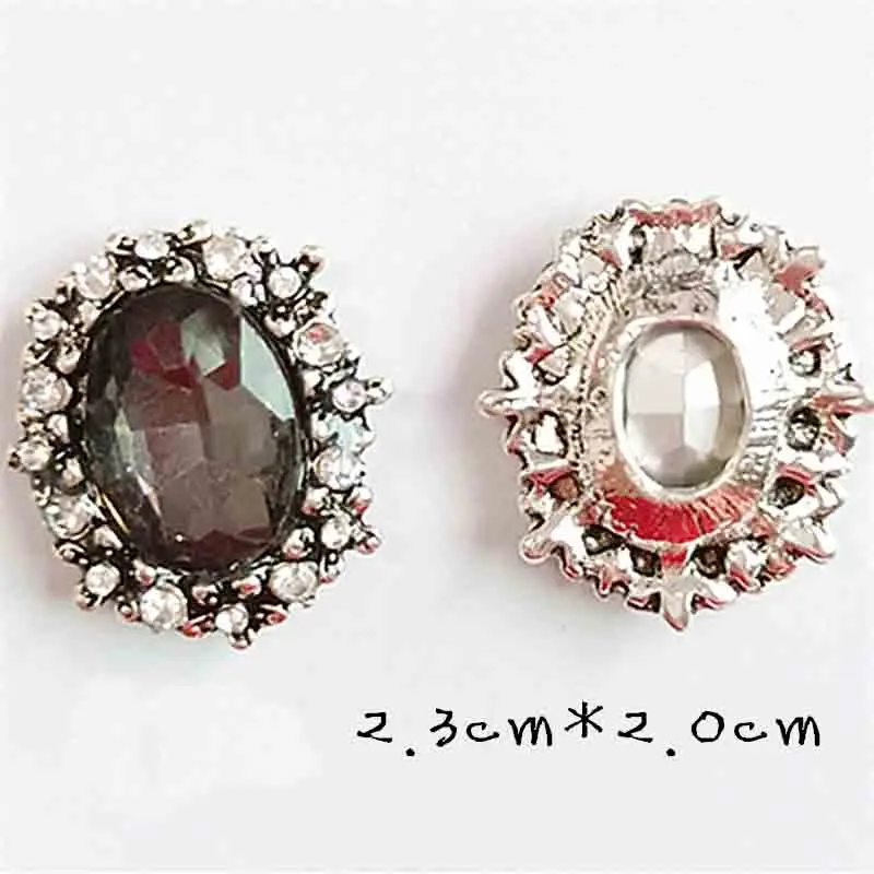 5 teile/los 20mm * 23mm Oval Strass Tasten Flatback Dekorative Hochzeit Einladung Mädchen Schmuck Haar DIY Zubehör scrapbooking