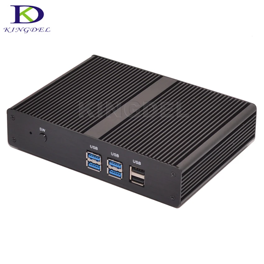 Fanless Mini PC Windows 10 Core i3 4020Y 4 พัน HD มินิคอมพิวเตอร์ Celeron 2955U Barebone คอมพิวเตอร์ DDR3 HTPC minipc HDMI VGA