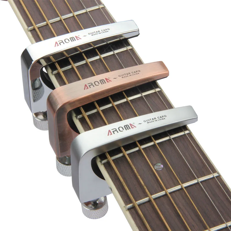 

Aroma AC-11 Guitar Capo Zinc Alloy for Acoustic Electric Guitars Unique Silver and Brown Optional