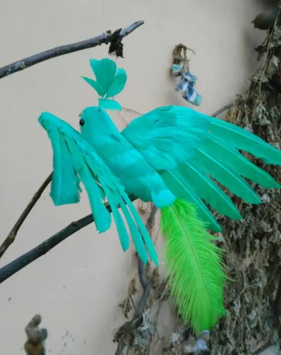 artificial Phoenix bird about 20x28cm green feathers spreading wings bird handicraft prop,home garden decoration gift p2220