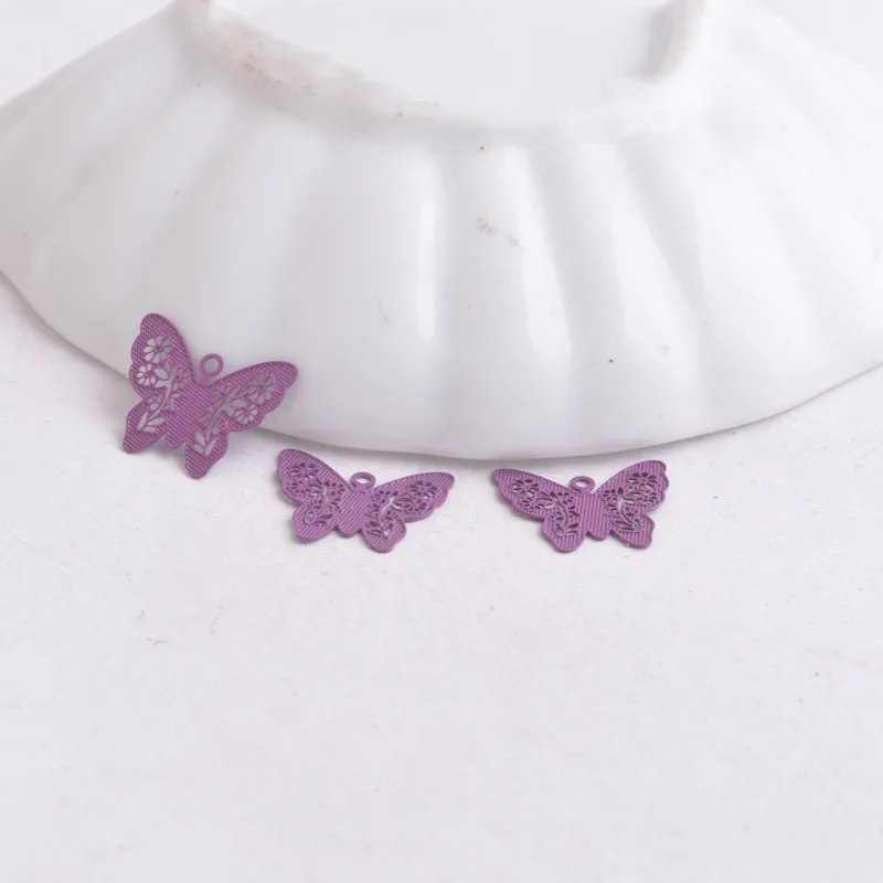 100 Stück AC2861 12mm*14mm Schmetterlings-Anhänger, bemalte Tier- und Schmetterlings-Charms – Detail 13