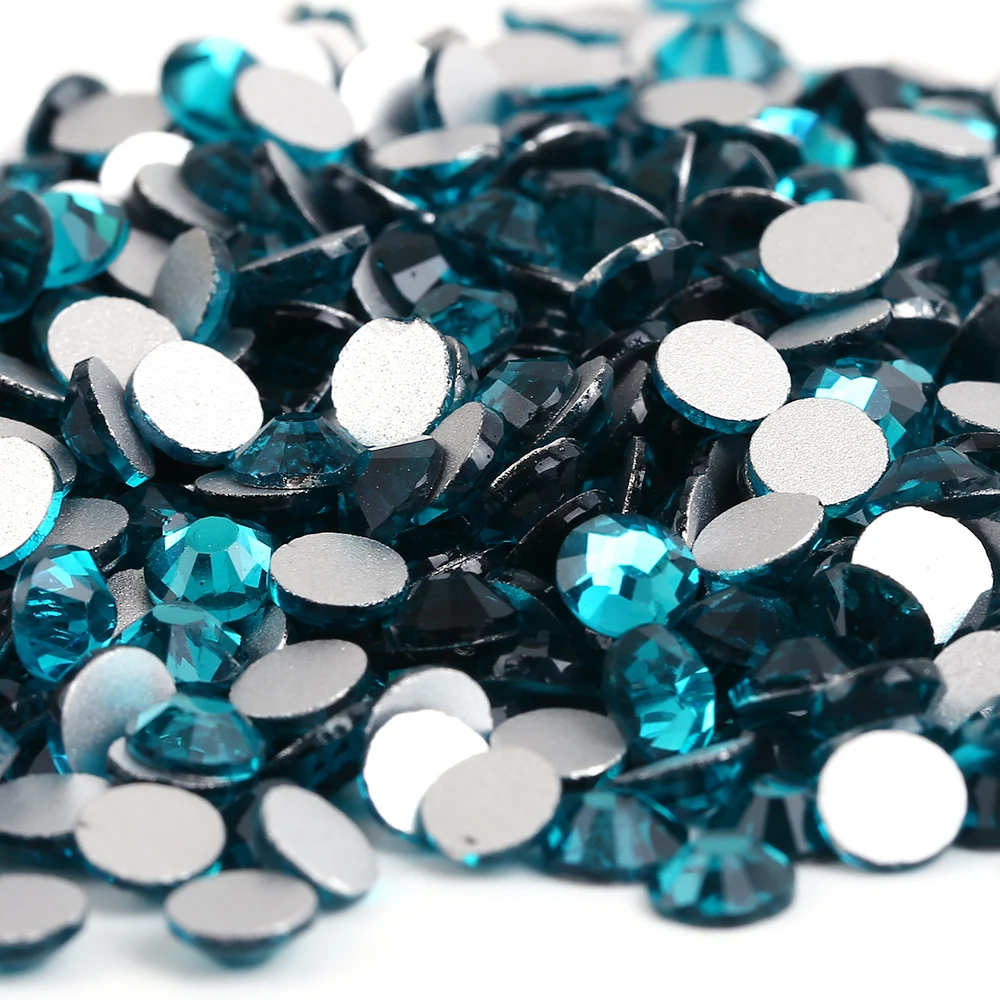 

1440pcs/bag Smallest ss2(1.2mm) Blue Ziron Color Crystal Flat Back ( Nail Art ) Non Hot Fix Glue on Glass Rhinestones