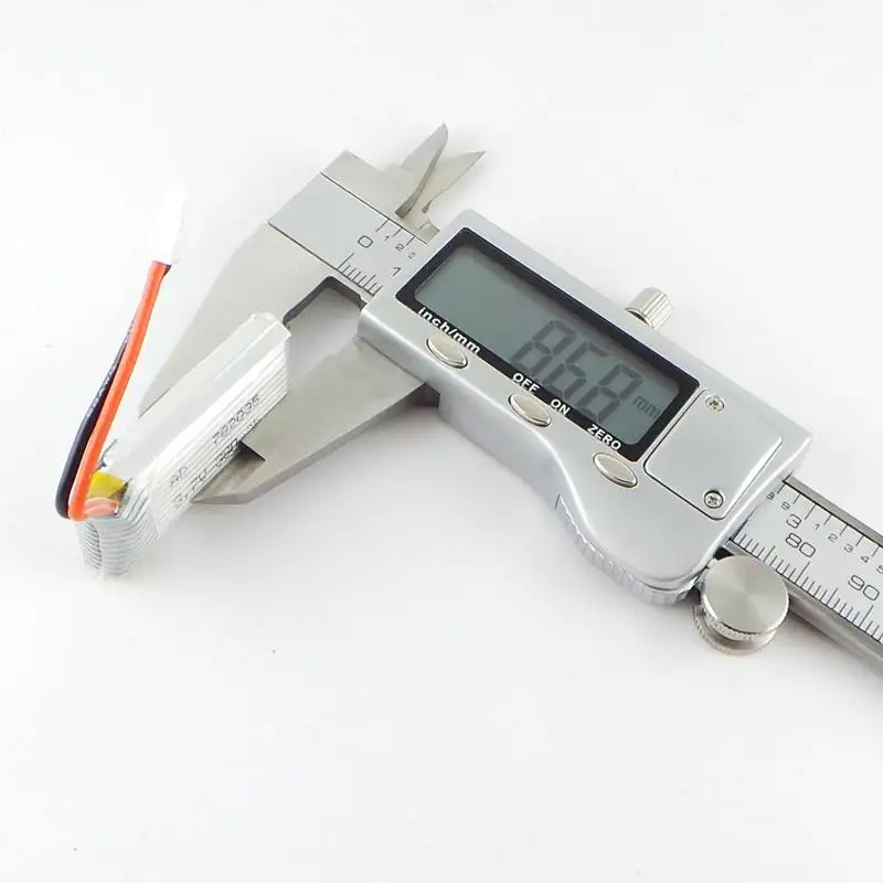 أربع طائرات للتحكم عن بعد ، بطارية ليثيوم أيون قابلة لإعادة الشحن 702035 3.7 فولت 380 مللي أمبير 25C