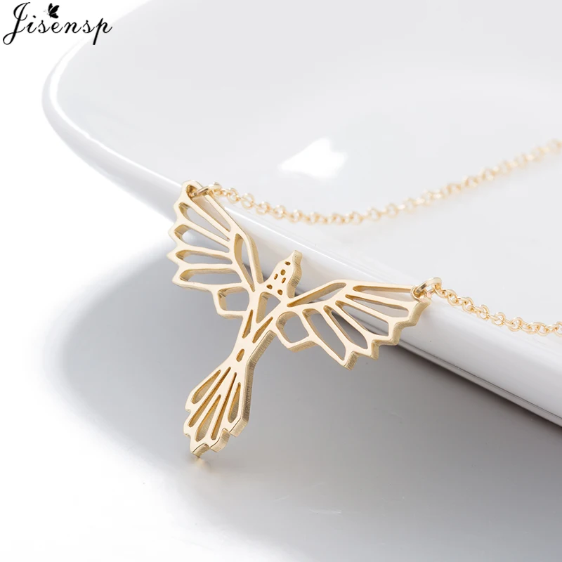 Fashion Bird Pendant Necklace Simple Origami Phoenix Necklaces for Women Party Cute Geometric Necklace Jewelry Accessorie