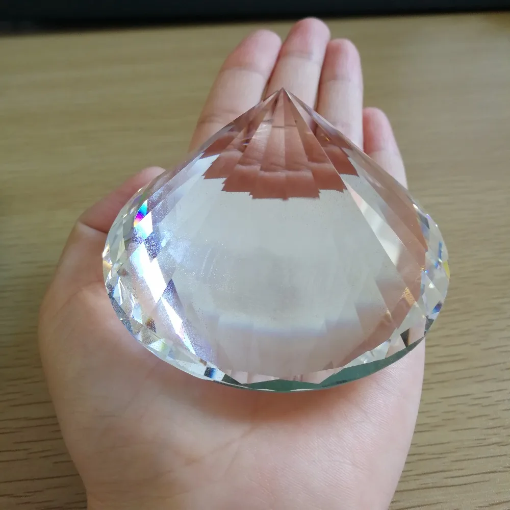 

8cm Clear Color Shinning Crystal Diamond Paperweight Glass Fengshui Crafts Home Decor DIY Birthday Wedding Gift Party Souvenir