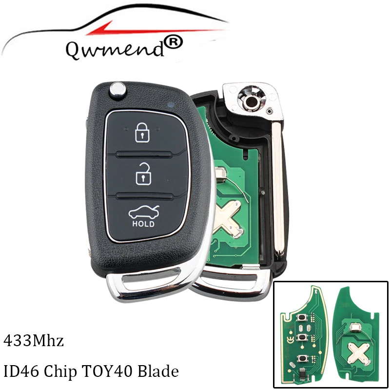 433Mhz Remote Car key For Hyundai IX35 IX25 IX45 Elantra Santa Fe 2013 2014 2015 2016 2017 Transponder Chip ID46 Original key