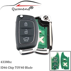 433Mhz Remote Car key For Hyundai IX35 IX25 IX45 Elantra Santa Fe 2013 2014 2015 2016 2017 Transponder Chip ID46 Original key