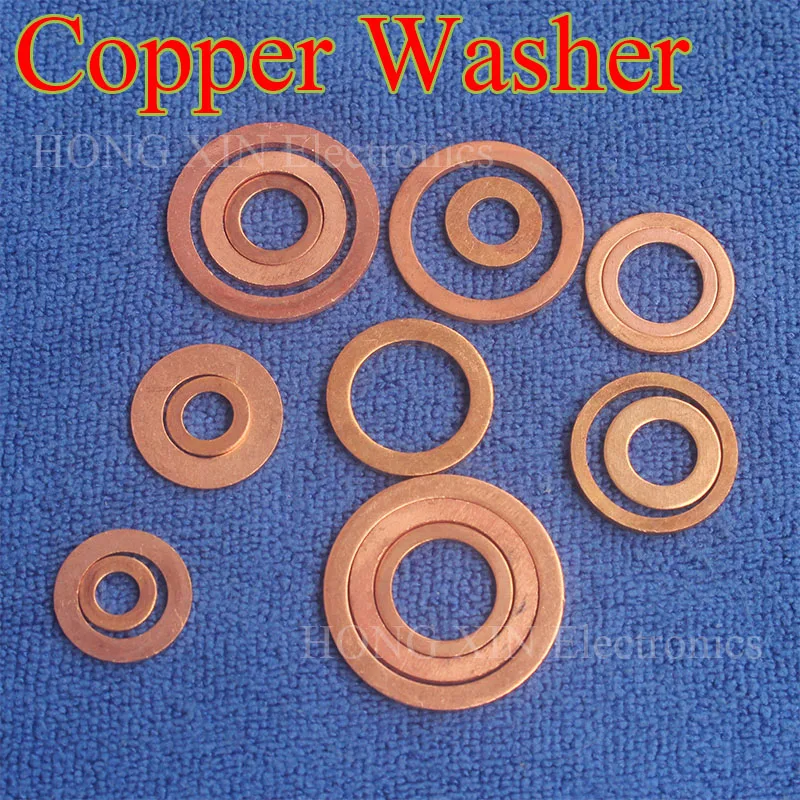 50Pcs DIN7603 M5 M6 M8 M10 M12 M14 Copper Sealing Washer For Boat Crush Washer Flat Seal Ring Fitting