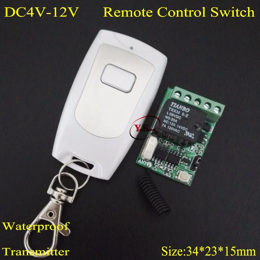 5V 6V 7.4V 8V 9V 12V Mini Relay Contact Remote Control Switch Normally Open Closed Trigger Button Remote Switch White Waterproof