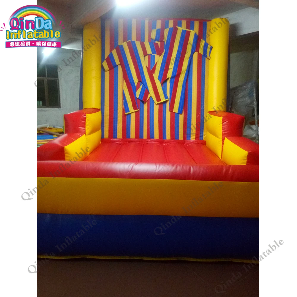 

4x3x3m Carnival Games PVC Inflatable Jumping Sticking Wall ,hot Selling Inflatable Sticky Wall With Stick Clothes