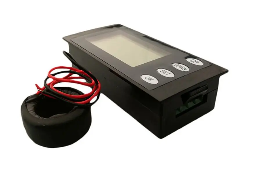 New  Single Phase Digital LCD Watt Meter AC 220V 100A 5IN1 Current Voltage Power Energy Time Panel Kwh Meter With Coil CT