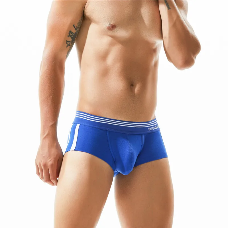 SEOBEAN Herren-Boxershorts aus atmungsaktiver Baumwolle, U-konvexer Beutel, niedrige Taille, bequeme Stretch-weiche Unterwäsche für den Alltag, lässig – Detail 8