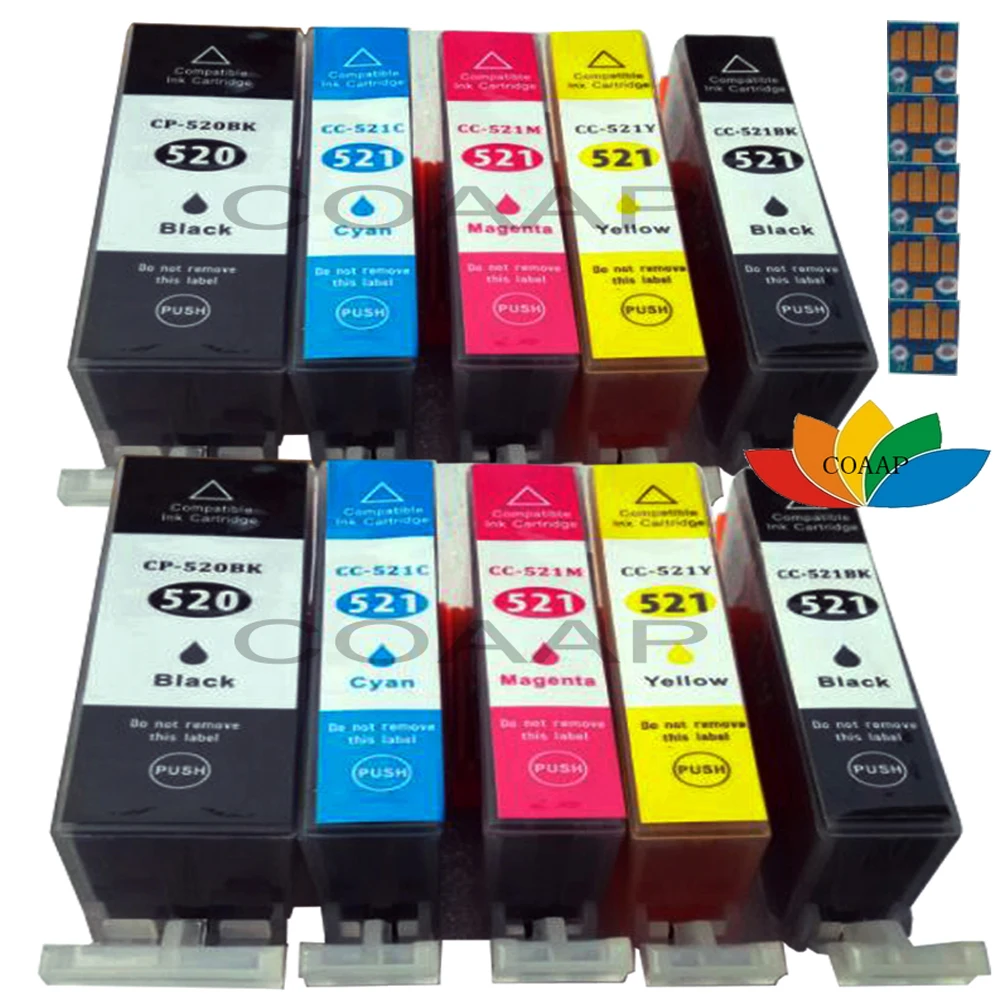 10x Compatible CANON PGI520 CLI521 Ink cartridges for PIXMA MP540 MP545 MP550 MP560 MP620 MP640 IP3600 IP4600 Printer