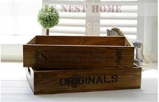 Zakka Storage Box old wooden products Box crafts pallet small batch Wooden Pallet Storage Boxes Tray Free Shipping 1pc