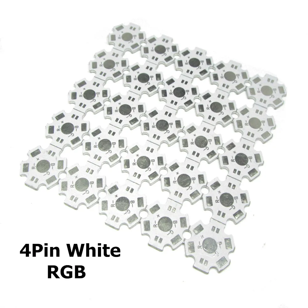 1W 3W 5W LED PCB Board 20mm White Black LED Aluminum Heat sink Base Plate 2pin 4pin 6pin 8pin For High Power LED