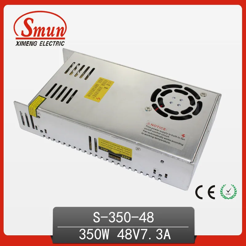 350W 48V 7A Single Output Switching Power Supply 110V/220VAC Input Smun AC/DC Power Supply