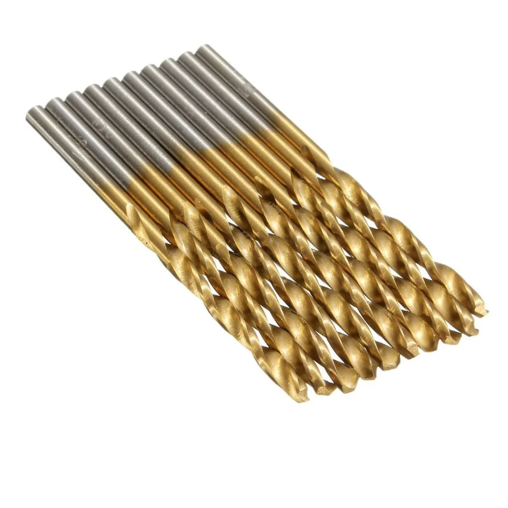 WENXING 50Pcs di Titanio Trapano Rivestito Bit HSS In Acciaio Ad Alta Velocità Punte da Trapano Set Utensili di Alta Qualità Utensili Elettrici 1/1.5/2/2.5/3mm