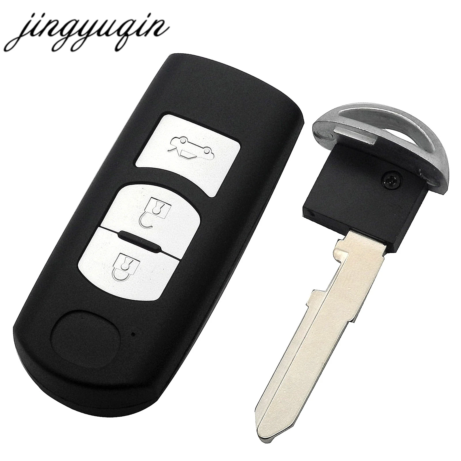 

jingyuqin 3 Buttons Smart Key Shell for MAZDA M2 M3 M5 M6 CX-3 CX-5 Demio Axela Premacy Atenza Car Remote Keyless Case Fob