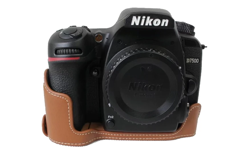 Nikon d7500用本革カメラケースバッグ,ハーフボディカメラバッグ