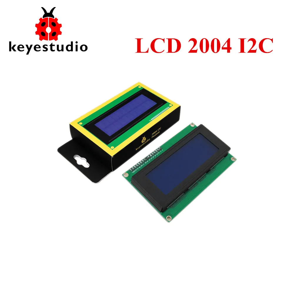 Keyestudio I2C LCD 20X4 2004 LCD Display Module For Arduino UNO R3 MEGA 2560 R3 White Letters on Blue Backlight