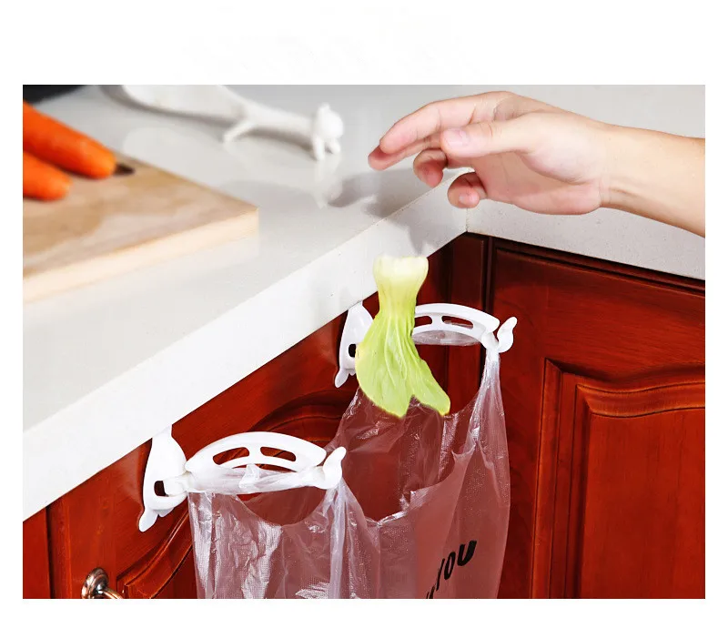 1PC New Bag Hanging Kitchen Cupboard Door Back Style Stand Trash Garbage Bags Storage Holder Rack NI 001