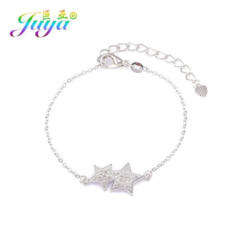 Juya Christams Gift 12 Constellation Zodiac Bracelet Jewelry Micro Pave Zircon Gold//Rose Gold Star Women Charm Bracelets