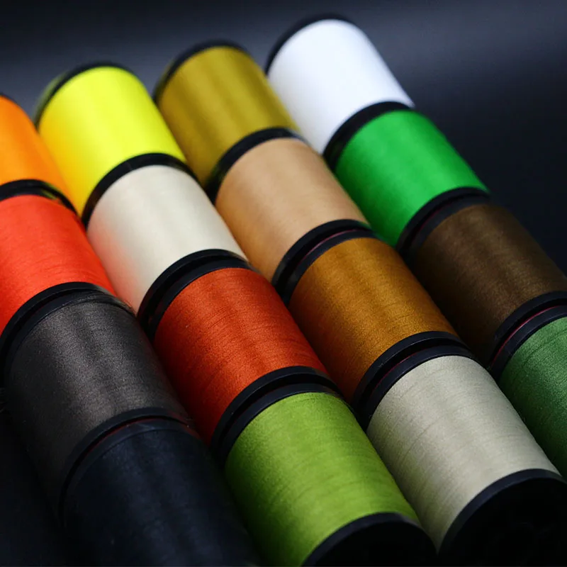 Hot 2 spools 6/0 fly tying thread 16optional colors lightly waxed polyester filaments thread with standard bobbin dry fly thread