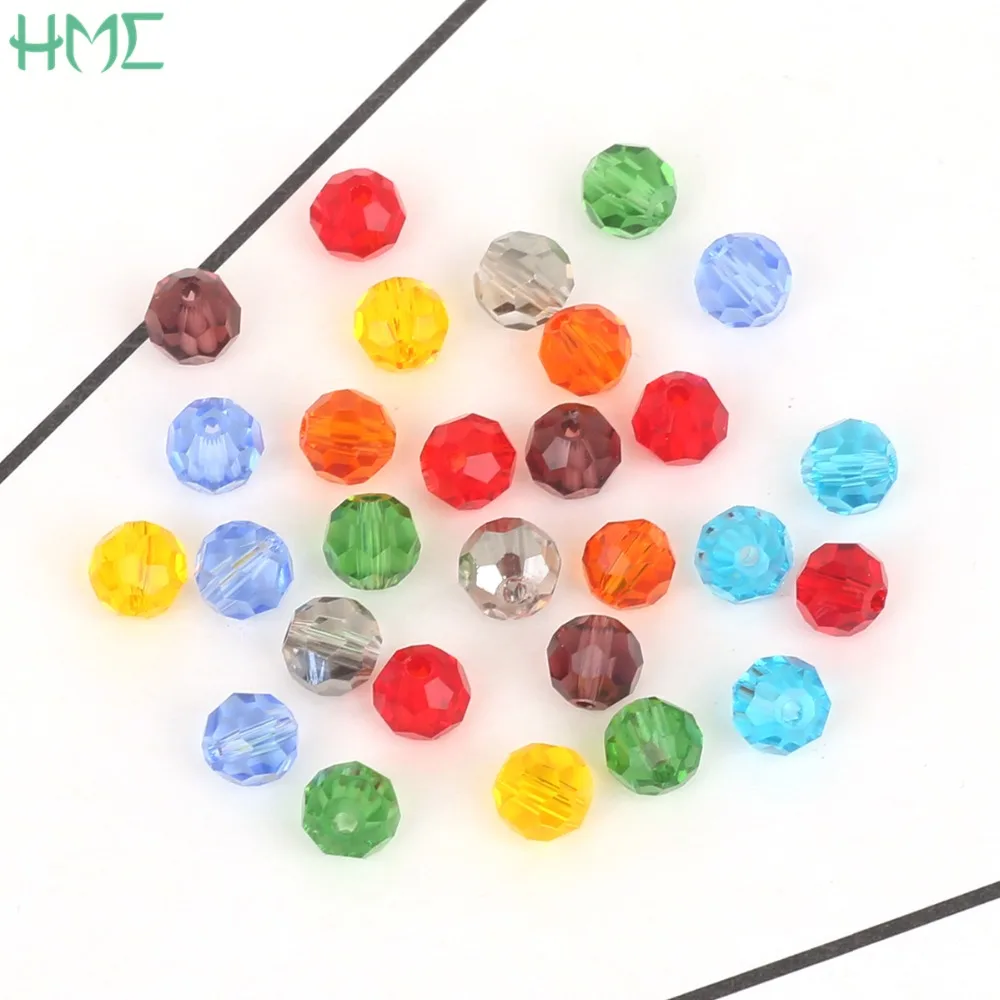 

4mm 85pcs Rondelle Austria Faceted Crystal Glass Beads Charm Loose Spacer Round Beads for Jewelry Making DIY Bracelet Necklace