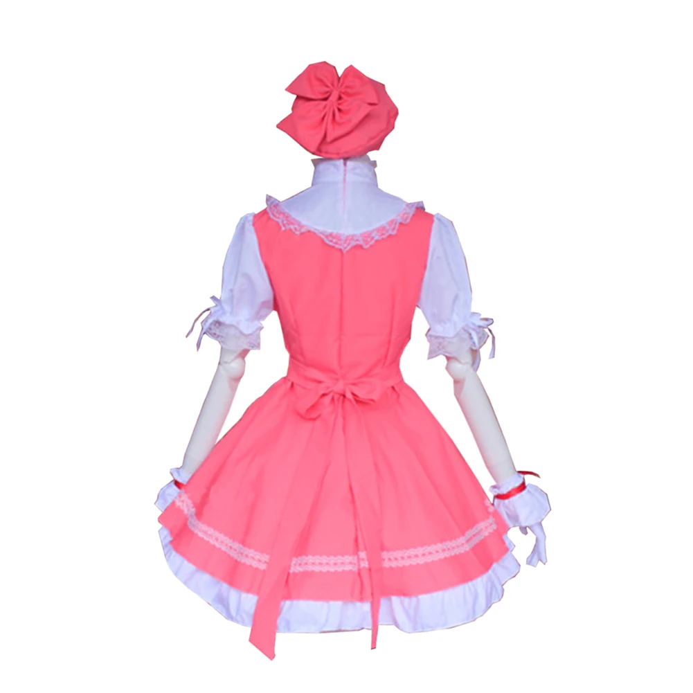 Brdwn Carcaptor Sakura Womens Sakura Kinomoto Cosplay Costume Combats Uniform Apron Dress (Dress+Hat)