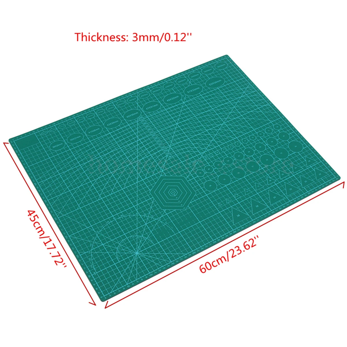 JX-LCLYL 1pc  60*45cm Self Healing Double Sided 5-Ply PVC A2 Cutting Mat Craft Board