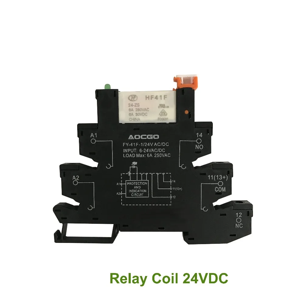 Slim Relay Mount On Screw Socket with LED and Protection Circuit 24VDC/AC