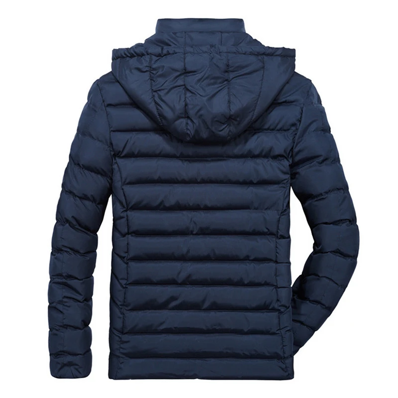 SHIFUREN hiver chaud coton rembourré manteau veste hommes à manches longues ultraléger à capuche casual mâle Zipper survêtement grande taille L-3XL