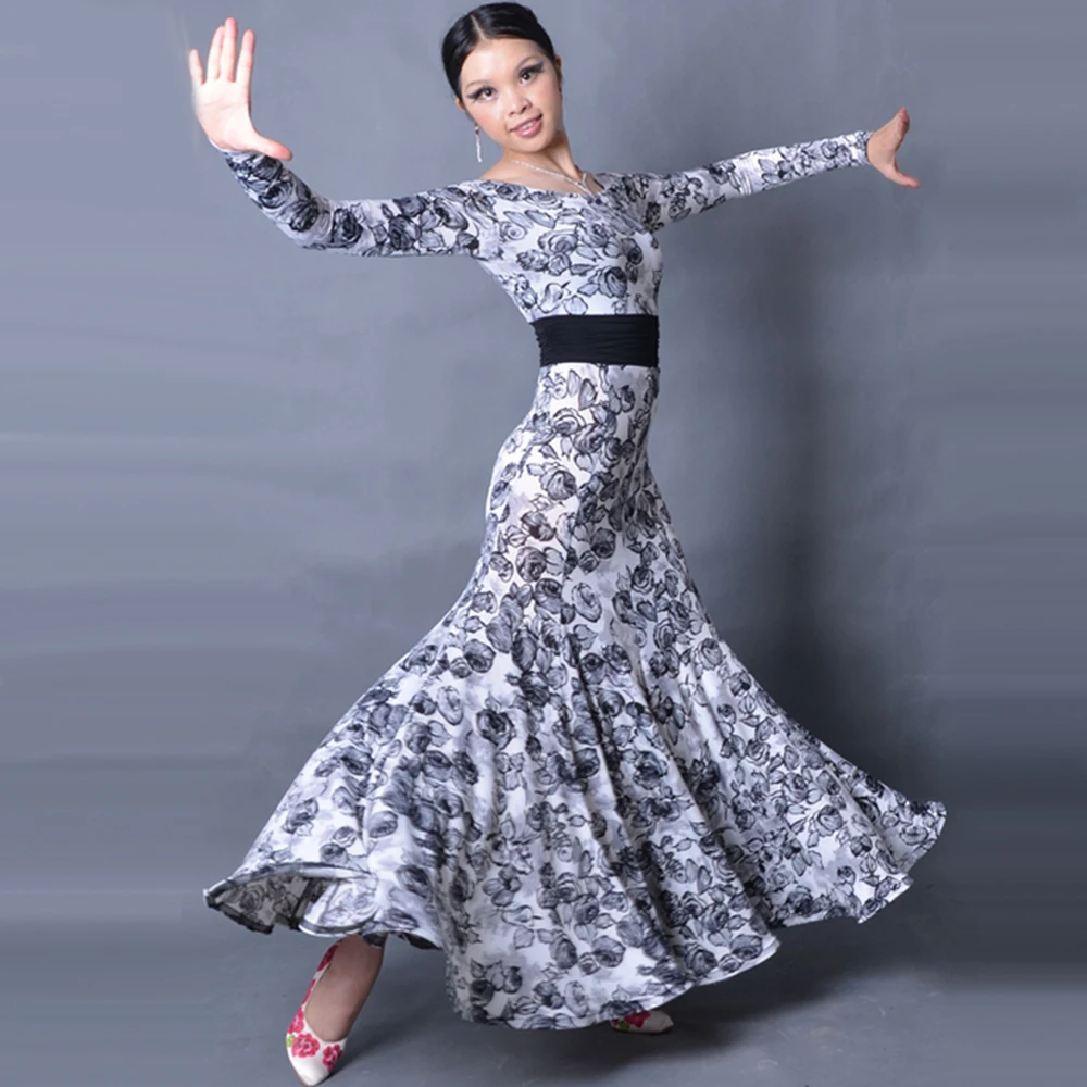 New Ballroom Dance Dress Women Escapulario Flamenco Skirt Vestidos De Festas Vestidos De Baile De Salon FREE CUSTOM SIZE